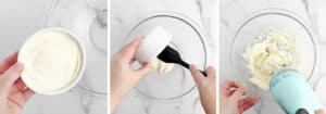 Adding Cream Cheese to Mixing Bowl