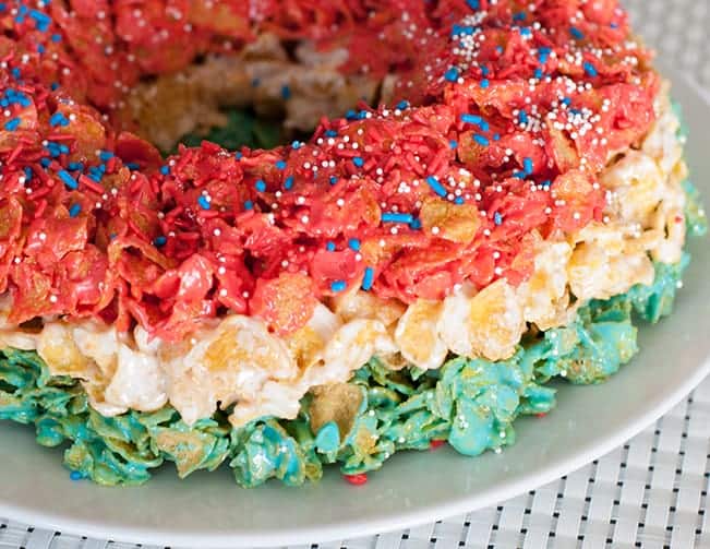 Red White and Blue Corn Flake Cake facebook