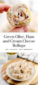 Green Olive, Ham & Cream Cheese Rollups Pin 1