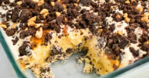 Ice Cream Crunch Cake in Glass Pan