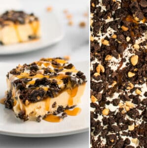Ice Cream Crunch Slice and Closeup of Cake
