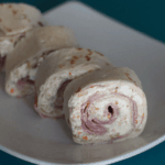 green olive and ham rollups served