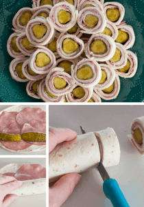 Classic pickle ham and cheese rollups