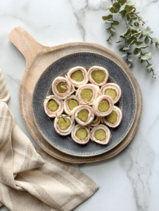 Pickle-Ham-and-Cream-Cheese-Rollups-Serving-Plate
