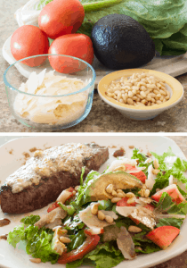 Gorgonzola Steak with Avocado Pine Nut Salad Pin