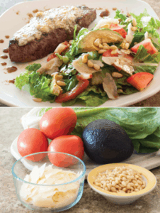 Gorgonzola-Steak-with-Pine-Nut-Salad