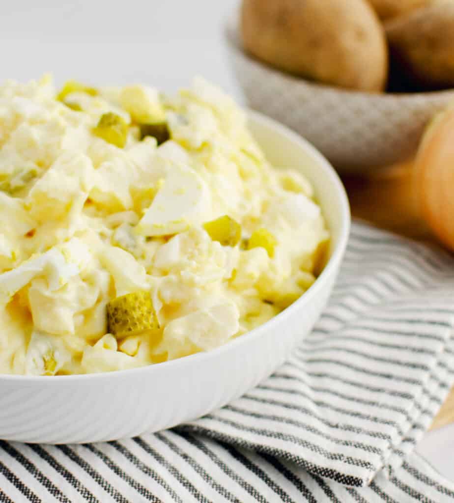 Potato Salad Closeup in a Bowl