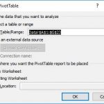 Create Pivot Table