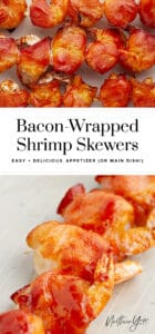 Bacon Wrapped Shrimp Skewers Pin 1