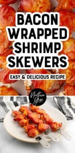 Bacon Wrapped Shrimp Skewers Pin 2