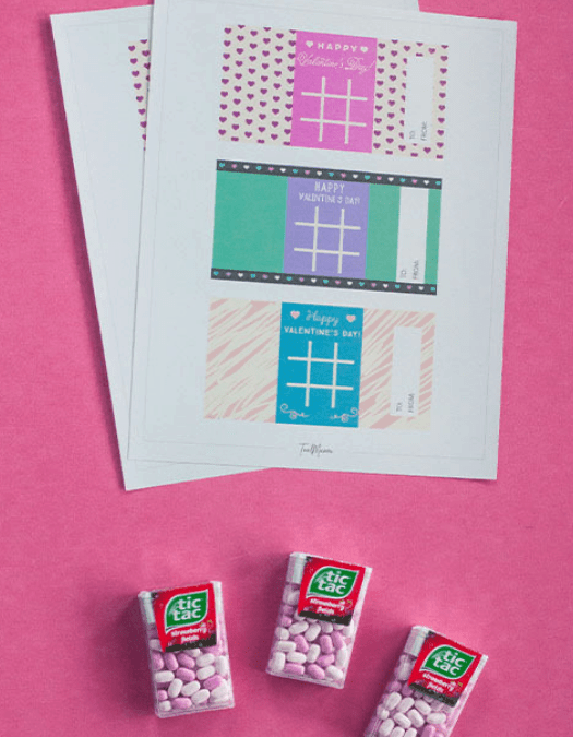 Printable Tic Tac Toe Valentines