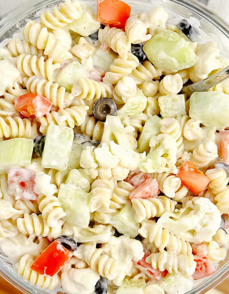 Cauliflower Ranch Pasta Salad Feature