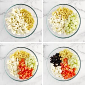 Adding Chopped Veggies to Pasta