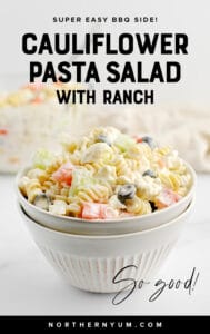 Cauliflower Ranch Pasta Salad Pin 2