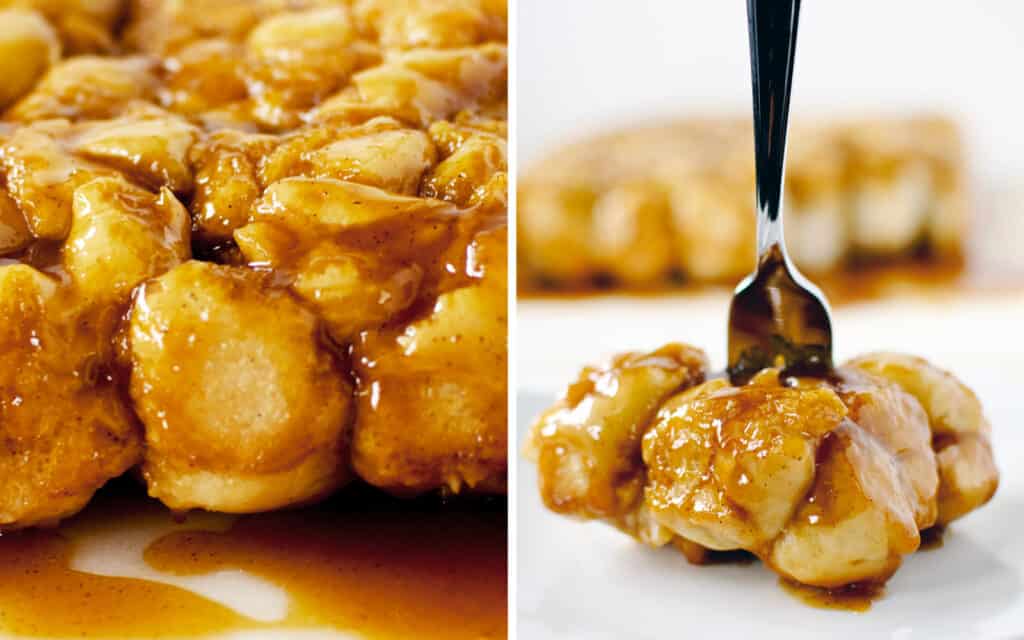 Caramel Roll Monkey Bread Closeup