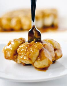 Caramel Roll Pull-Aparts on Plate with Fork