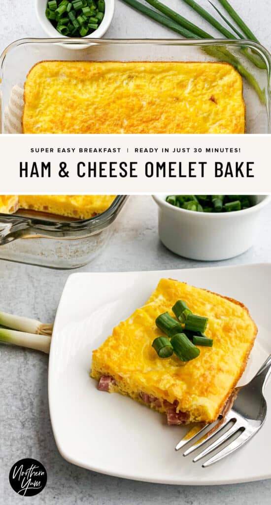 Ham & Cheese Omelet Bake (30 Minutes, No Bread/Hashbrowns!)