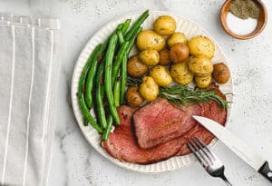 Rump Roast with Veggie Sides