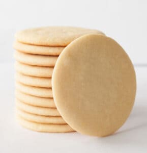 Stack of plain round sugar cookies