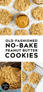 Old Fashioned No Bake Peanut Butter Oatmeal Cookies Pin