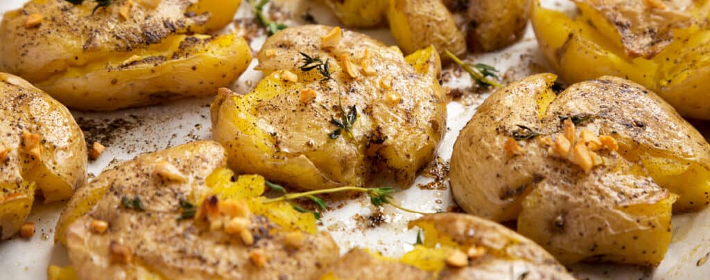 Smashed Potatoes with Fresh Herbs -  Side Dish for Meatloaf