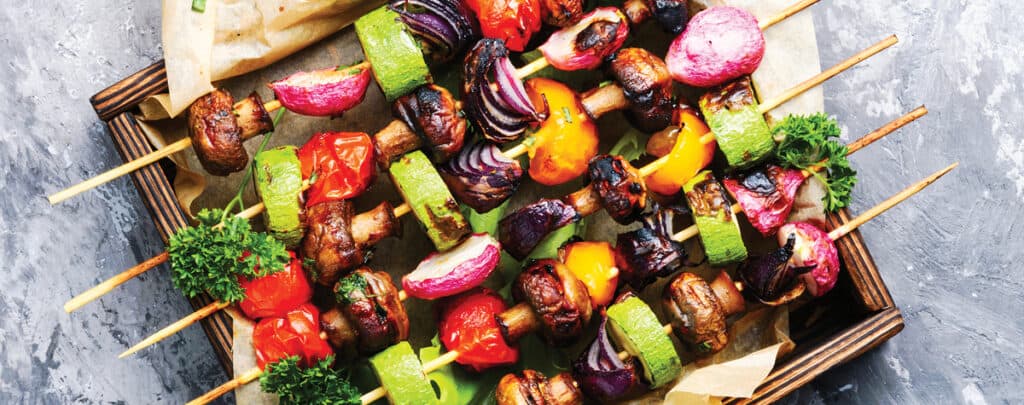 Roasted Vegetable Kabobs on Skewers