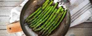 Salted Asparagus in a Frying Pan