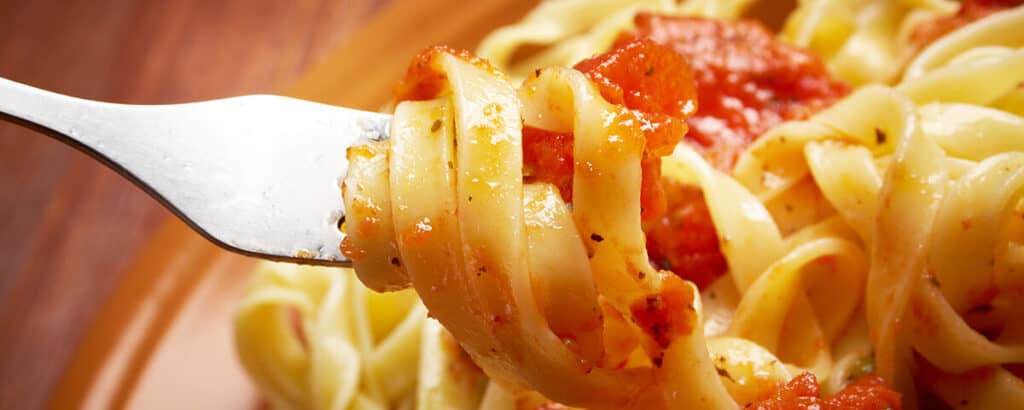 Marinara with Fettuccini on a Fork