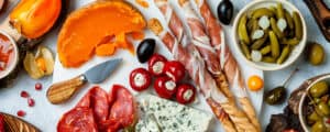 Charcutterie Board with Stufed Cherry Peppers