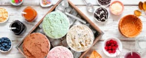 Ice Cream and Toppings for Banana Split Bar