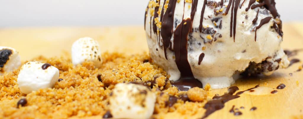 Crumbled Baked Goods on Ice Cream