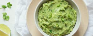 Guacamole in a White Bowl