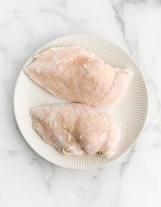 Frozen Chicken Breasts on a Plate