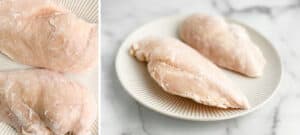 Frozen Chicken Breasts on a Plate