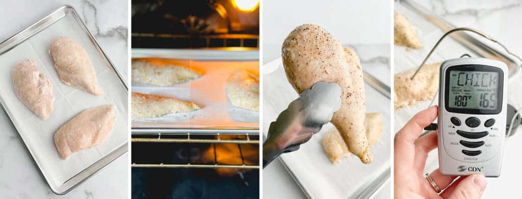 Cooking Frozen Chicken on a Baking Sheet in the Oven