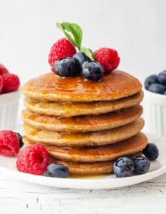 Stack of Pancakes with Berries