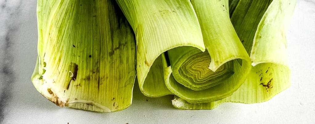 Sand and Dirt Trapped in Leek Layers