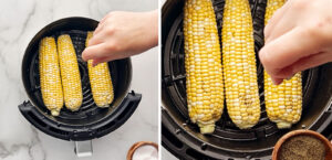 Season Ears of Corn with Salt and Black Pepper