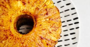 Air Fried Pineapple Ring on a Decorative Plate