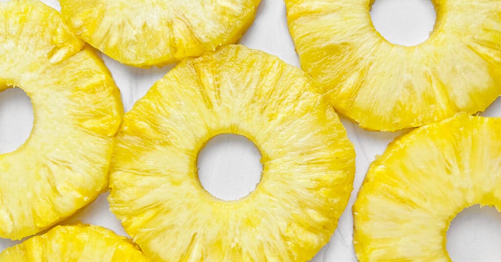 Pineapple Rings Pattern on White Surface