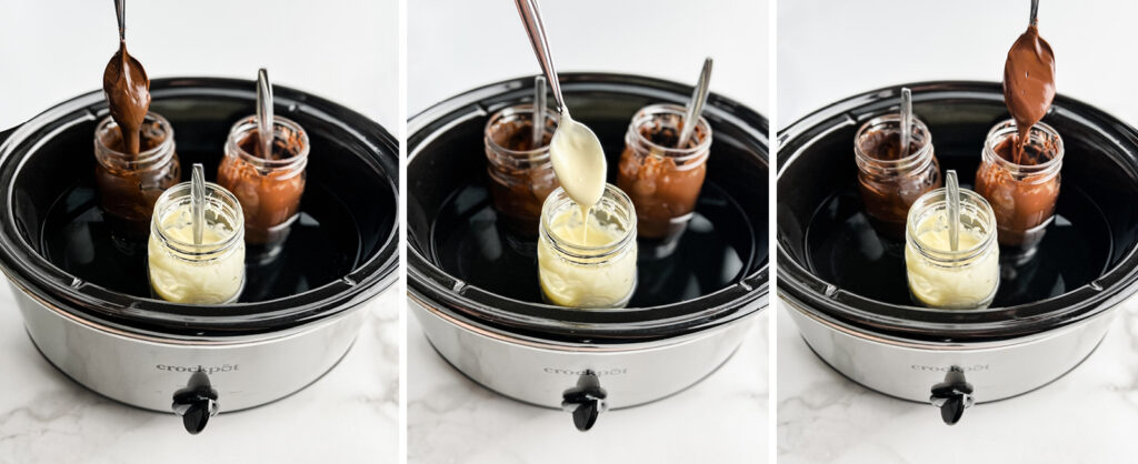 Melting Dark Chocolate, Milk Chocolate, and White Chocolate in the Crock-pot