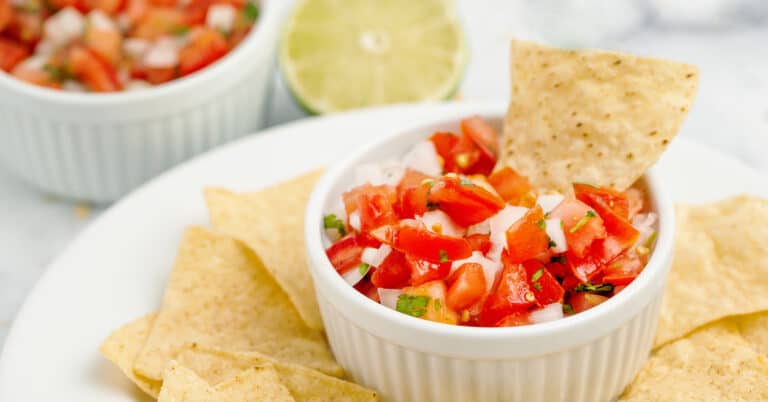 Pico de Gallo in a Bowl with Tortilla Chips