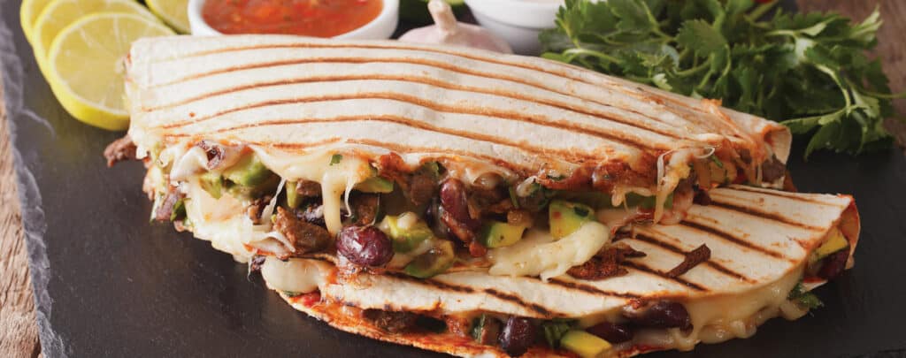 Grilled Chili Quesadilla with Lime, Salsa, and Fresh Herbs