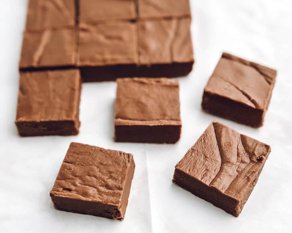 Pieces of Milk Chocolate Fudge