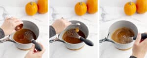 Adding Vanilla and Pumpkin Spice to Saucepan