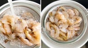 Thawing Shrimp in Running Water