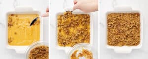 Sprinkling Topping on Sweet Potato Casserole