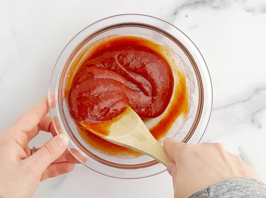 Mixing Together Ingredients for Cocktail Sauce