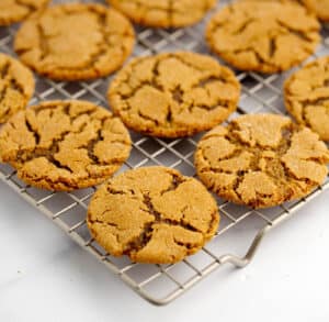 Molasses Cookies on Cooling Rack