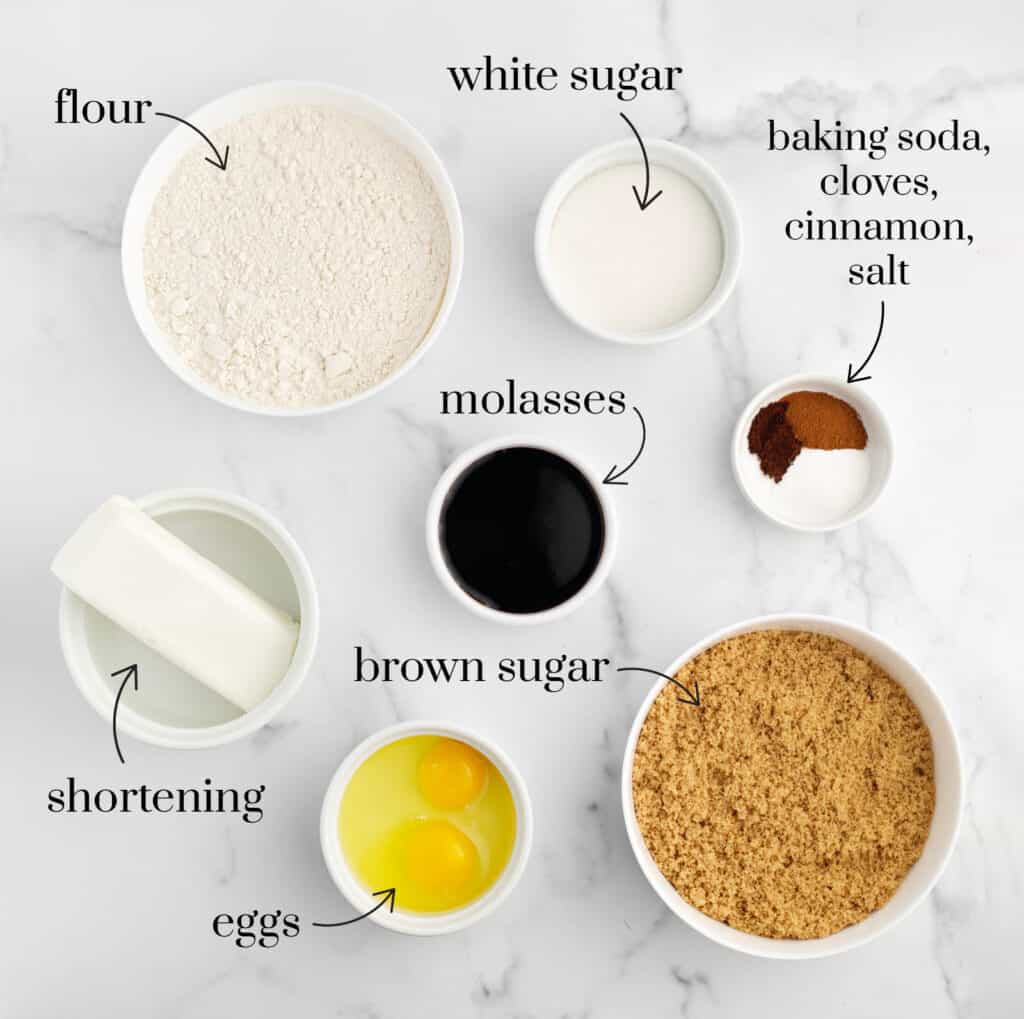 Ingredients for Molasses Cookies